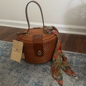 BRAND NEW WITH TAGS - Patricia Nash wicker basket purse with scarf